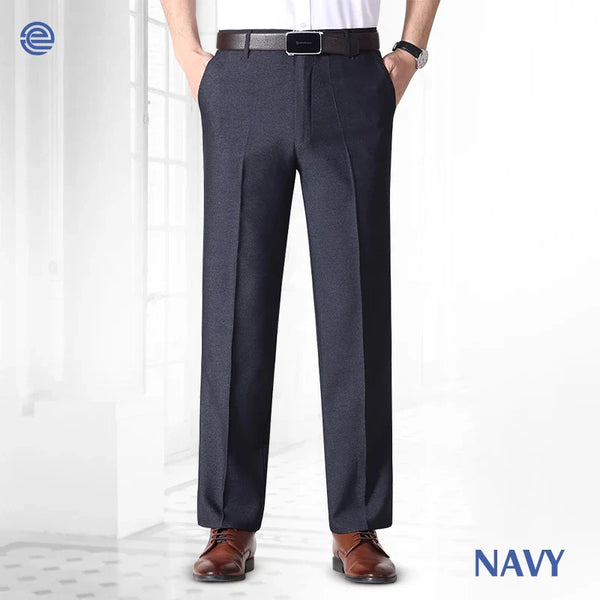 Men’s Pleated Ice Silk High-Waist Comfort Pants