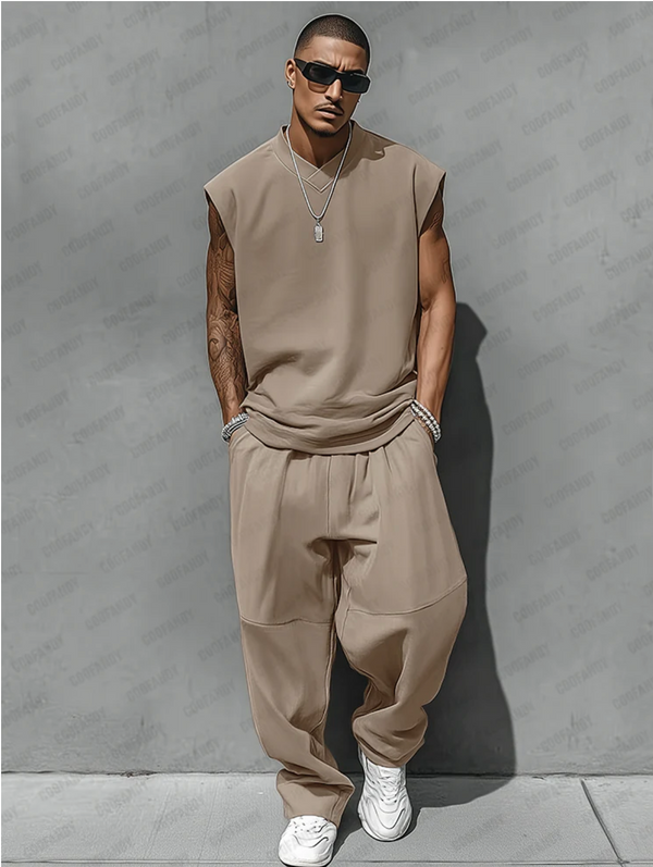 Relaxed Style Tank Top Balloon Pants Set
