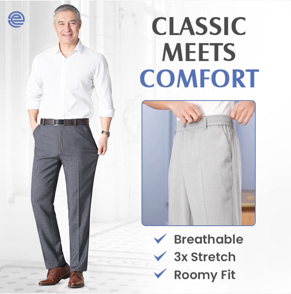 OldenEase - LAST DAY 70% OFF - Men’s Pleated Ice Silk High-Waist Comfort Pants
